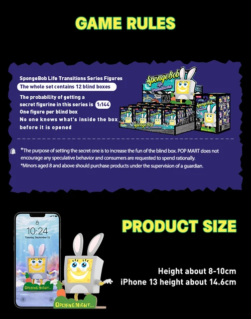 POP MART Spongebob Life Transitions Blind Box Figures, Random  Design Box Toys for Modern Home Decor, Collectible Toy Set for Desk  Accessories, 1PC : Toys & Games