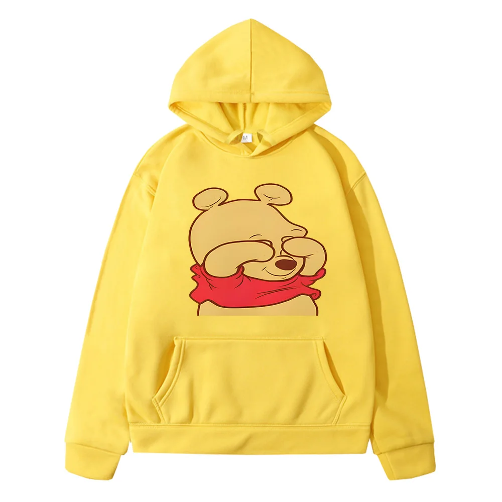 Winnie Bear Cartoon Hoodies Boys and Girls Sweatshirts Hooded Pocket Jacket Autumn Pullovers Coat Cartoon Long Sleeve Clothes