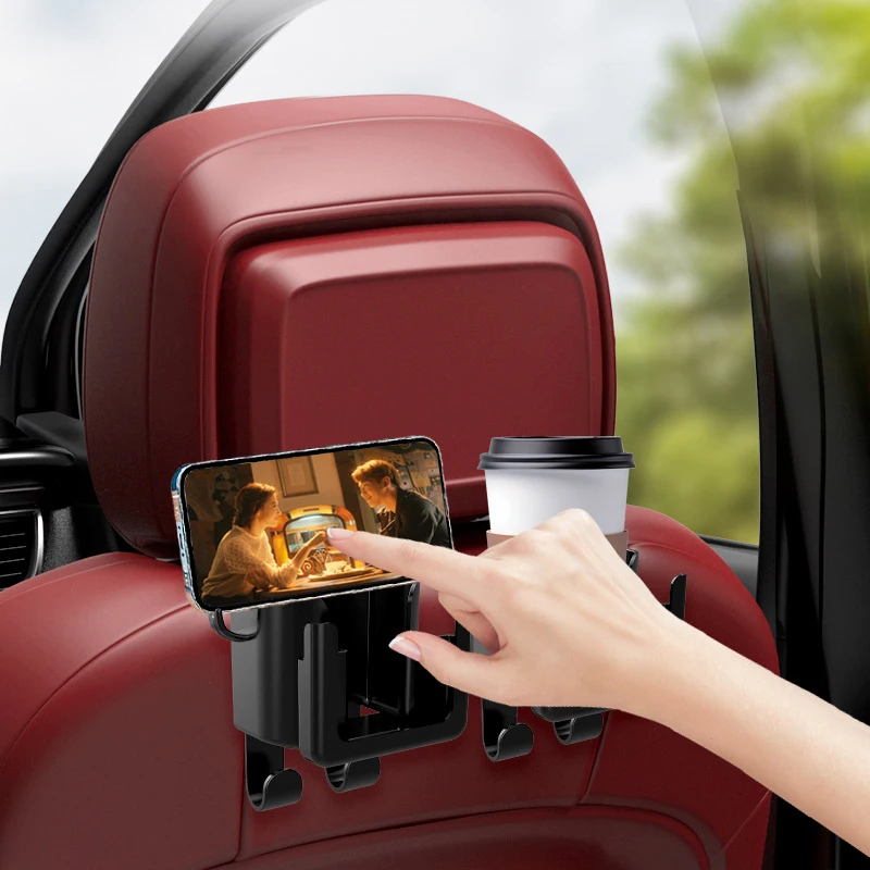 Houseeker Car Seat Drink Holder Headrest Hook Hanger Storage Box Universal Vehicle Organizer Phone Stand Water Cup Holder Bag