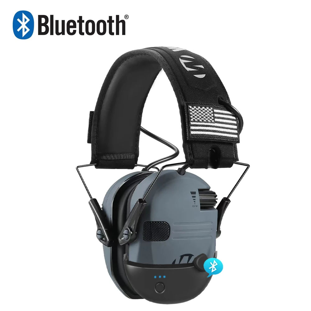 Electronic Earmuffs Wireless Headphones Tactical Headset Noise Cancelling Headphones WK Bluetooth Tactical Electronic Anti-noise Shooting Headset Hunting Earmuffs Hands-Free Calling Hearing Protection Headset