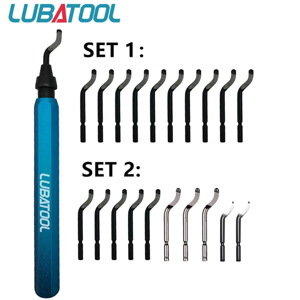 Deburring Tool LUBATOOL With 11 HSS Steel Blades 360 Degree Rotary Head For Metal Resin Plastic 3D Printing Wood