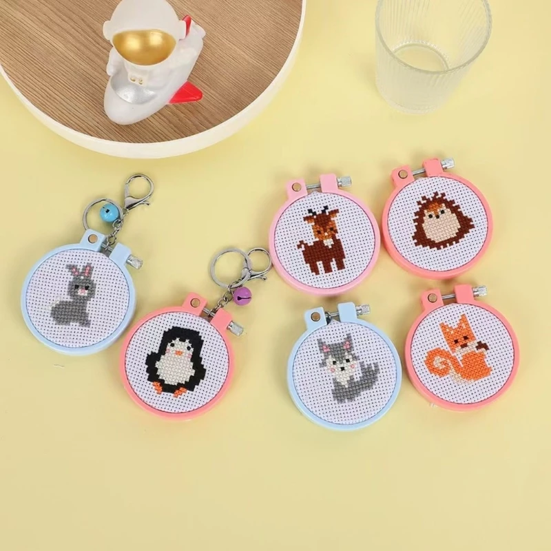 Embroidery Starter Kits Animal Stitches Sewing Kits with Embroidery Hoop