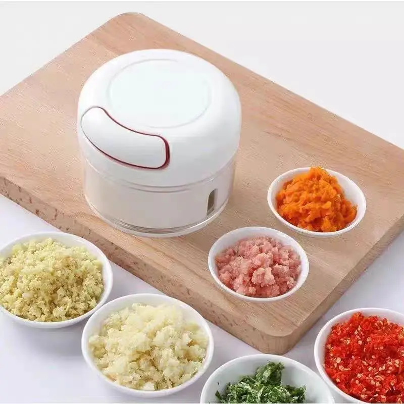Mini Food Garlic Vegetable Grinder Chopper Mincer Crusher Press for Meat Nuts Pepper Onion Multi-function Manual Food Processor