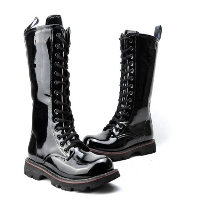 Men Training Boots Mens Training Over Knee High Boots Light Leather Long Waterproof Snowboots Equestrian Motocycle Patent Leather Punk Cowboy Boots
