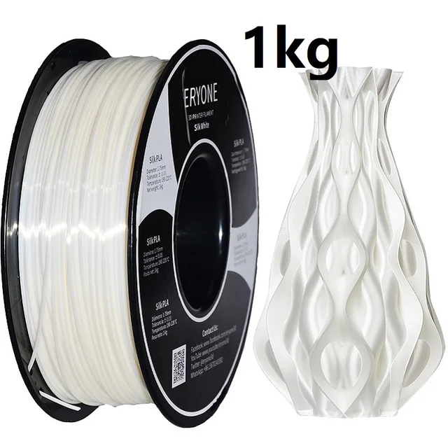 ERYONE Clearance Promotion TPU PLA PLA+ Silk Rainbow Ultra Silk 3D Printing Filament 1KG/0.5KG For FDM 3D Printer Fast Shipping Silk White