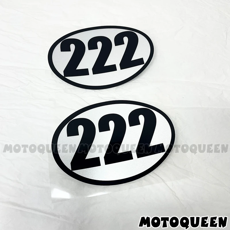 2x Cafe Racer Nummer Vintage Motorrad Auto Aufkleber ovale Kraftstoff tank Seiten abdeckung Wind Helm Aufkleber für Honda Suzuki Harley Indianer – Detail 10