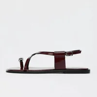 Summer Cross Strap Buckle Design Flat Sandals Women Fashion Metal Decoration Over Toe Casual Flat Slippers Comfort Beach Shoes - Image 2