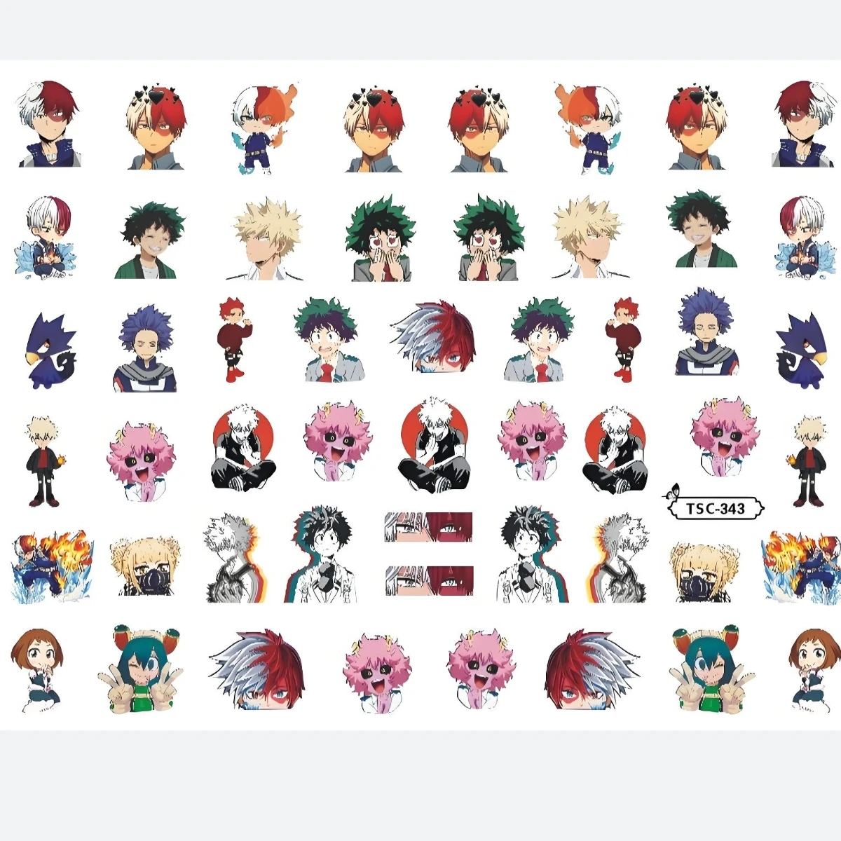 TSC-168 My Hero Academia,deku,Midoriya Izuku,みどりや, Anime 3d Nail Art Stickers Nail Stickers