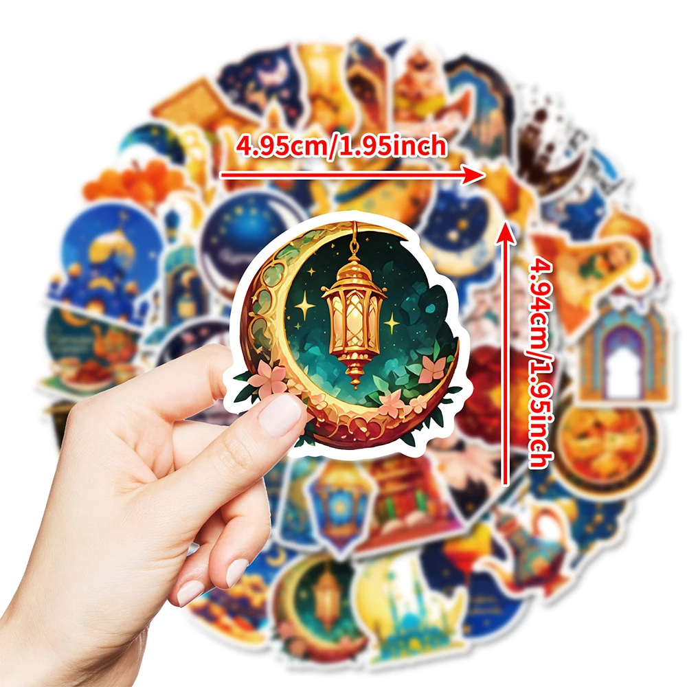 Decorative Stickers Funny Cute Cartoon Ramadan Eid Mubarak Stickers 10/30/50pcs