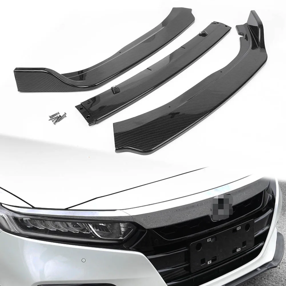 

Для 2018 Honda Accord X A на три объема автомобильный передний бампер губа вокруг гриля ниже крышка 3 шт. углеродное волокно ABS протектор отделки