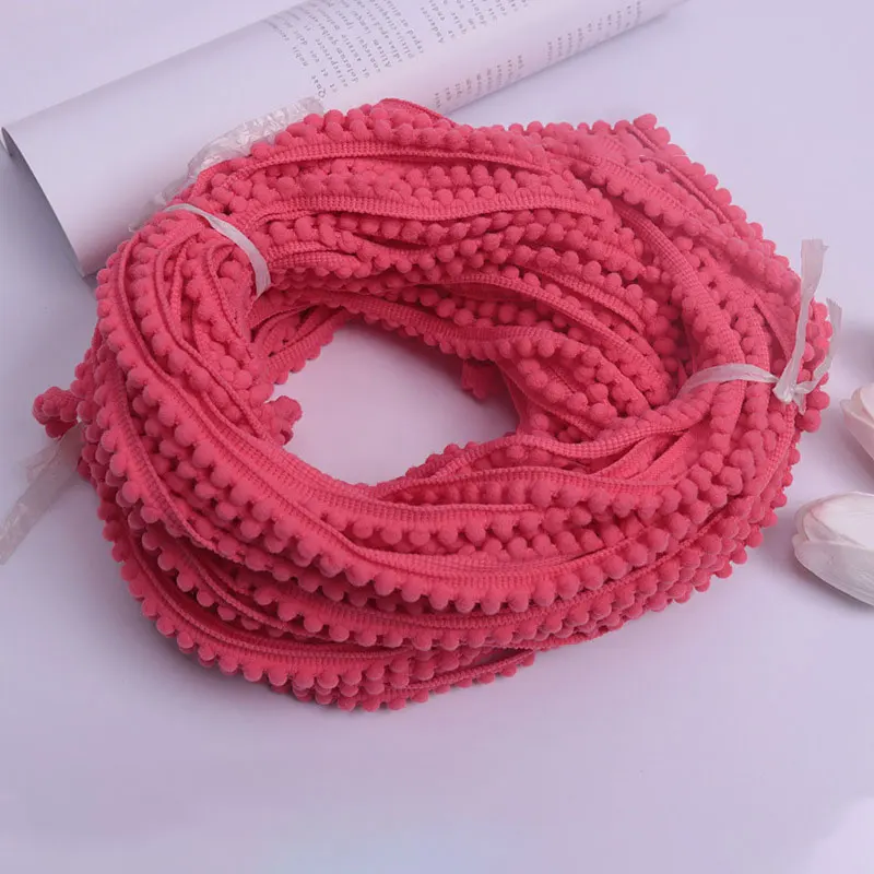 Mini Pom Pom Ball Fringe Ribbon Lace Trim for DIY Sewing and Home Decor - 32 Vibrant Colors