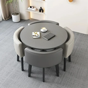 FOR  Tables Set Room Furniture Kitchen Dining Table Set with 4 Chairs Home  Light Luxury - Image 5