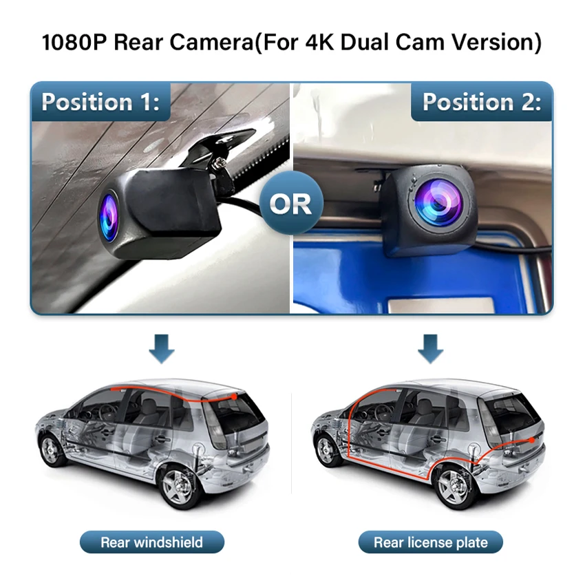 Front 4K Dash Cam for Toyota RAV4 2019-2021 LE Limited Premium XLE TRD Hybrid & RAV4 Prime 2021-2024 (Model A)(No Vent Hole),OEM-Style,Loop Recording,Easy Installation,WiFi & App,64G Card