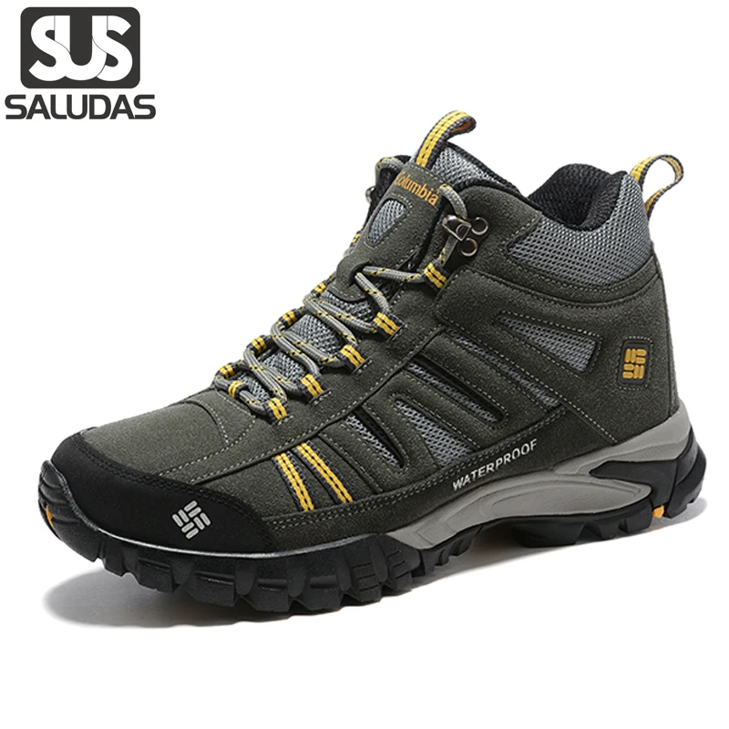 

SALUDAS Men Trekking Boots Non-slip Breathable Camping Hunting Boots Men's Winter Sneakers Outdoor High Top Hiking Shoes