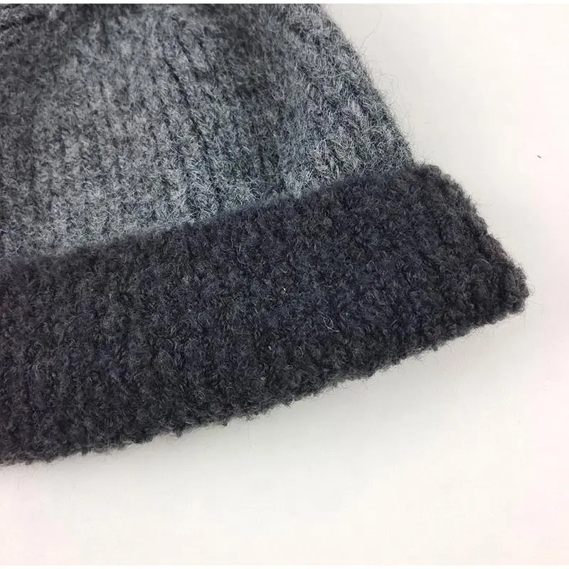 Knitted Beanie Women's Retro Warm Woolen Winter Hat Contrast Dome_voghion.com