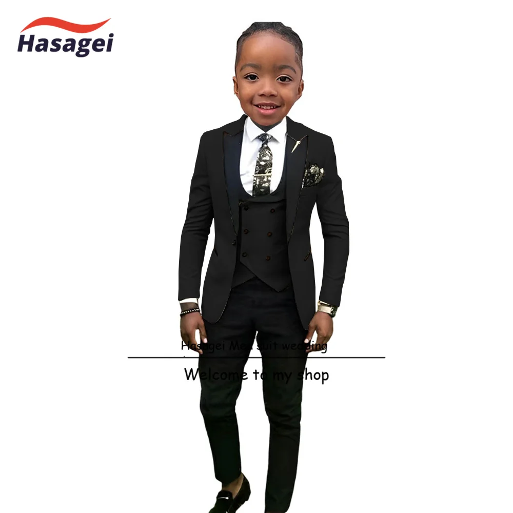 Boys Suit Wedding Tuxedo for 2-16 Year Old Kids (Jacket Pants Vest Tie) 4 piece Set Formal Children Blazer Khaki boys formal suit set