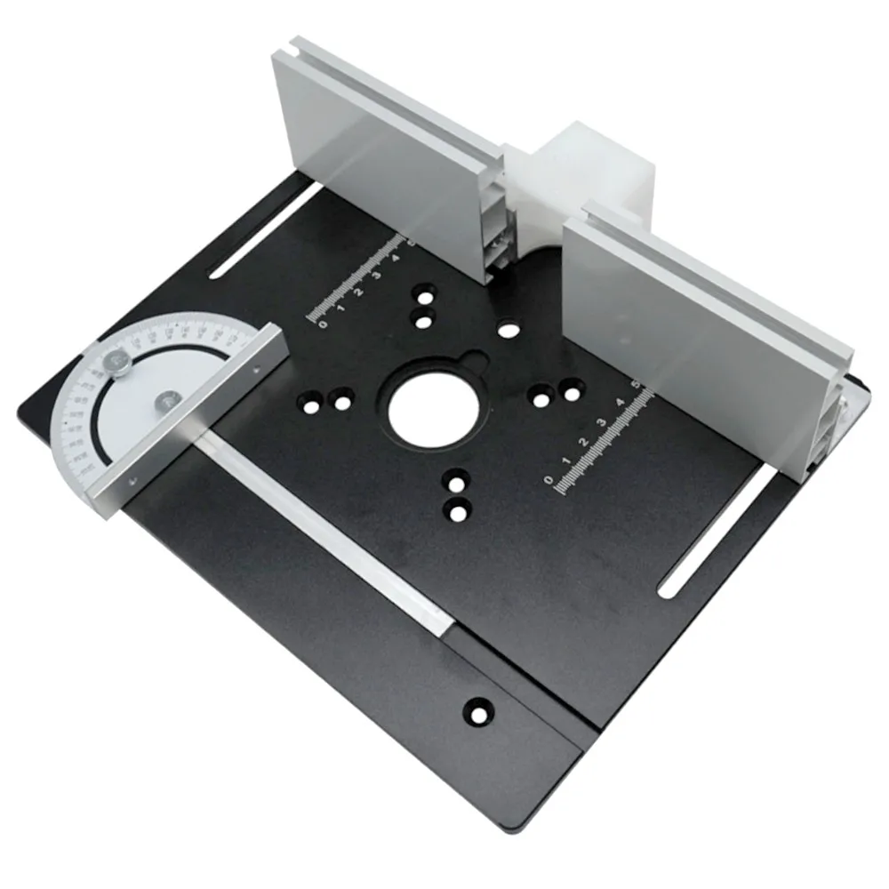 C8 Aluminum Router Table Insert Plate W/ Miter Gauge for Woodworking Benches Table Saw Multifunctional Trimmer Engraving Machine