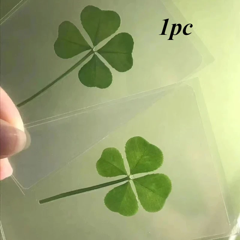 New 1pc Lucky four leaf Clover Postcards Natural Grass Transparent Wishing Cards Wish Healing Fresh Simple Wind Transparent Gift
