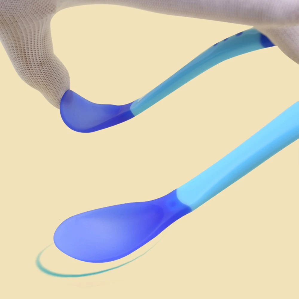 3 PCS Baby Learnning Dishes With Suction Cup Assist food Bowl Temperature Sensing Spoon Drop Baby Spoon Bowl Set Tableware