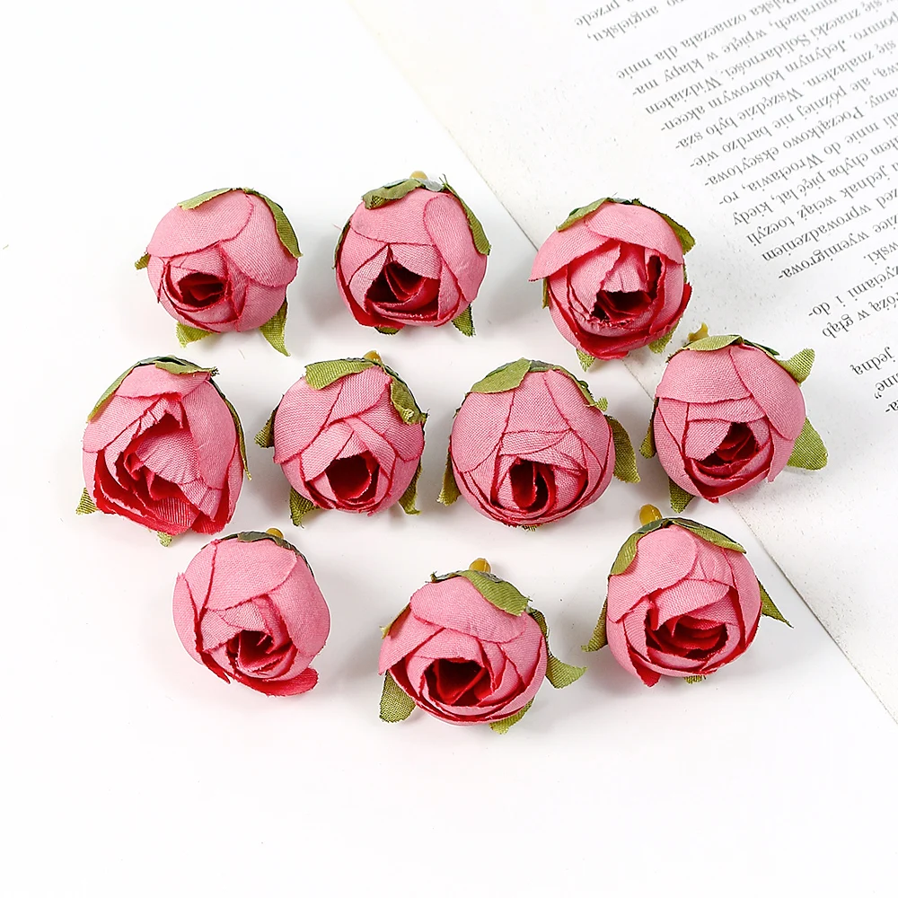 10/20/50 Stück Rosenknospen, künstliche Blumen aus Seide, 2 cm, künstliche Blumenköpfe für Heimdekoration, Hochzeitsdekoration, DIY, Brautkranz-Zubehör – Detail 11