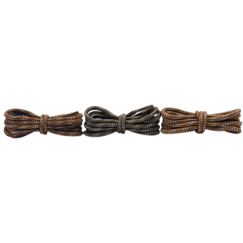 A Pair of Round Solid Polyester Material Laces 3 Color Striped Laces 4.7mm Martin Boots Mountain Boots High Quality Shoelaces