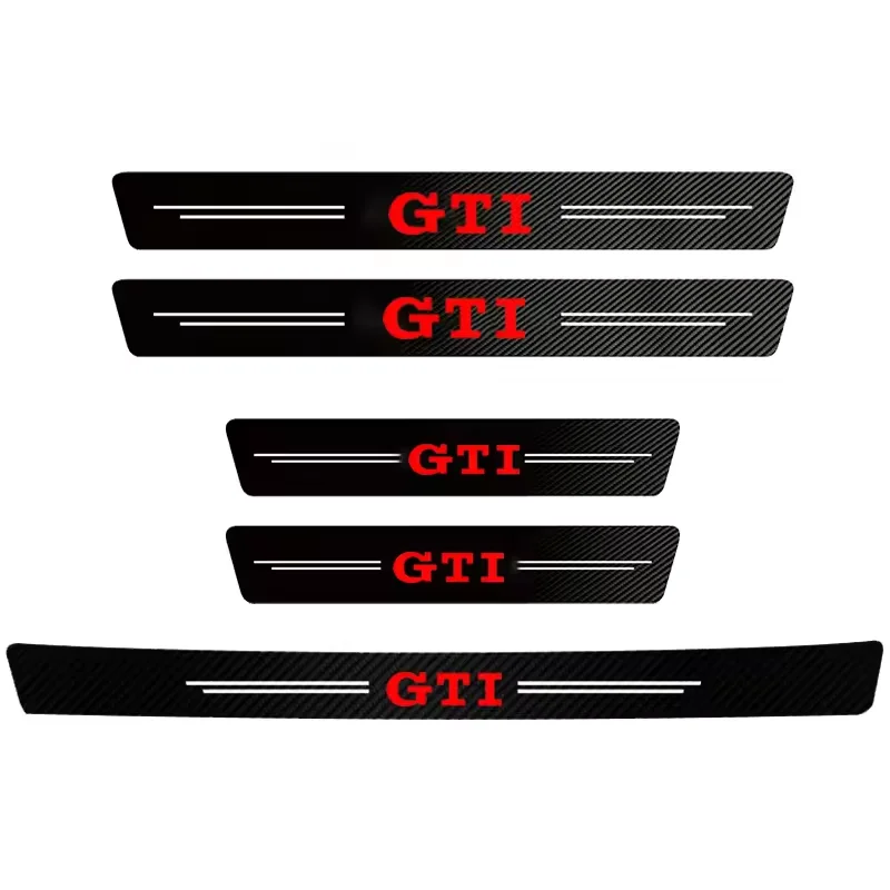 Premium Carbon Fiber Car Door Sill Scuff Plate Decor Stickers, Multiple Pack Options Available