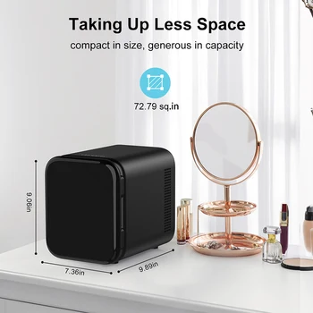 Crownful 4L Mini Car Refrigerator 12V/120V Multifunction Fridge Cosmetics Beer Beverage Cooler Warmer Cooler Fridge for Car Home 5