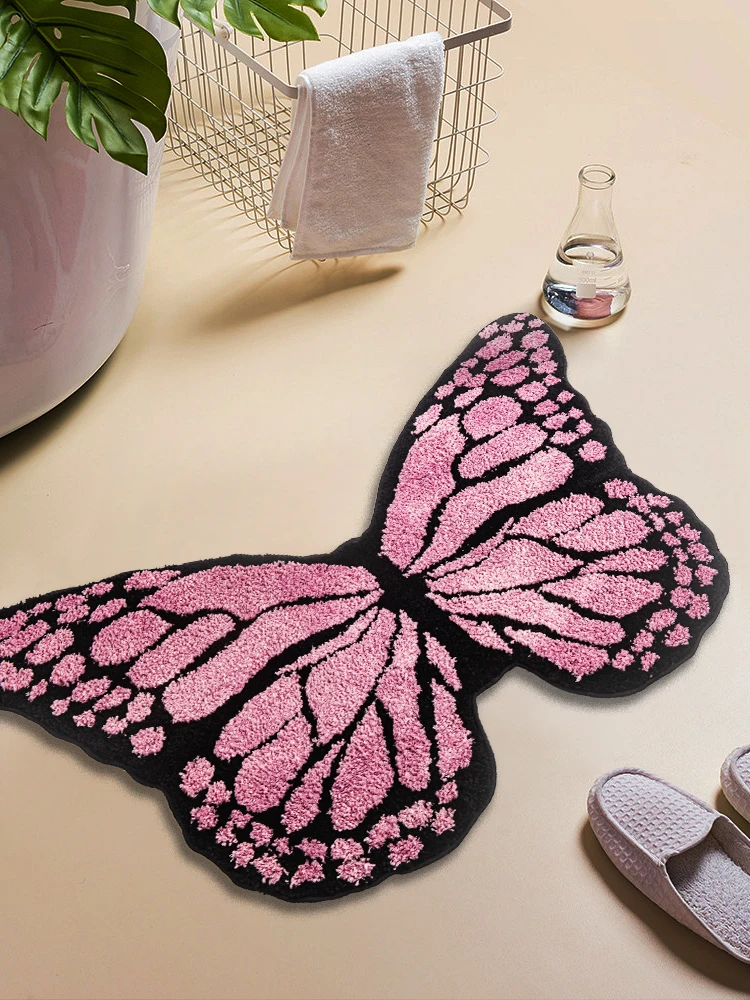 ButterflyShapeFunkyAreaRugforLivingRoomBedroomBathroomFluffy