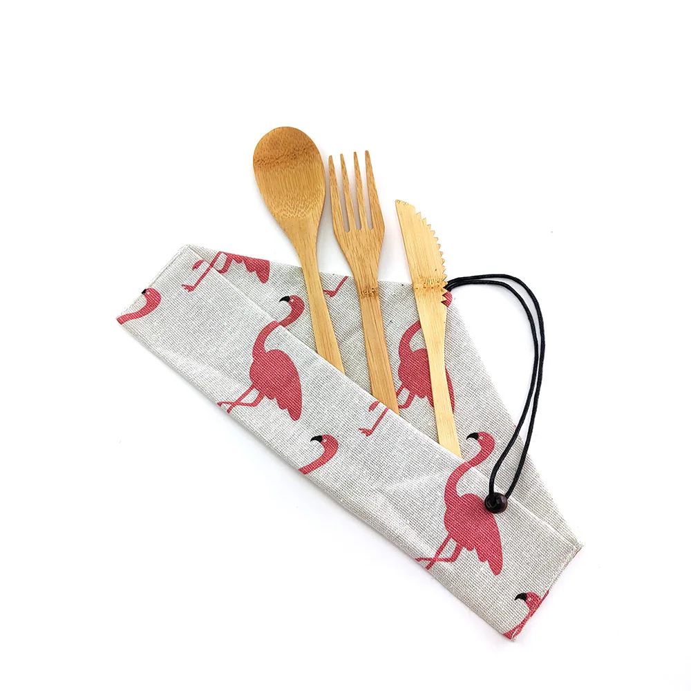 Bamboo Cutlery Set Reusable Utensils Wooden Eco Friendly Travel Zero waste | Дом и сад