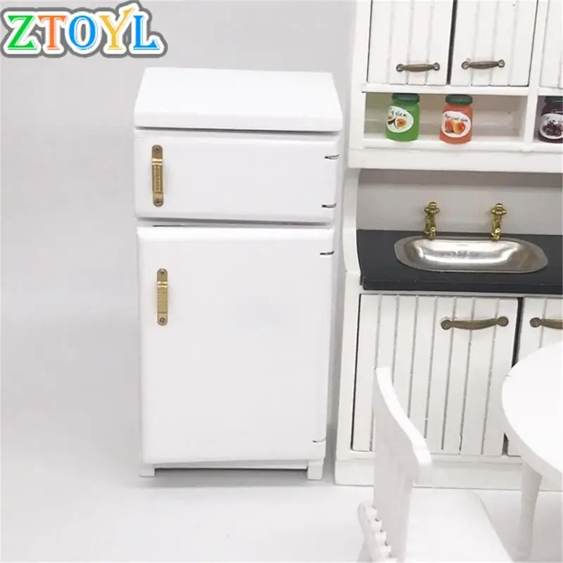 

1Pc 1:12 Dollhouse Furniture Refrigerator Mini Living Room Pretend Play Toy
