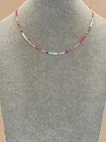 Go2boho-Colliers perlés Boho pour femmes, arc-en-ciel coloré, été, bohème, perle mixte, cristal, colliers de présidence, tour de cou, bijoux de plage 2