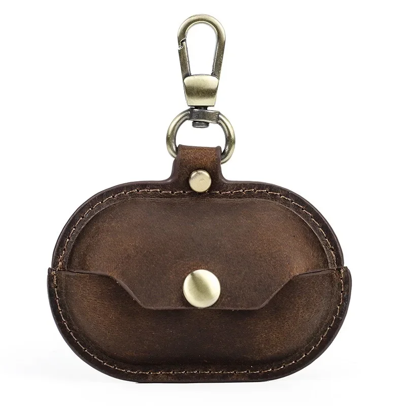 Custodia In Vera Pelle Per Sony Ambie Sound Earcuffs Cover Antiurto Per Sony Earbuds Scatola Di Ricarica Per Auricolari Custodia Retrò