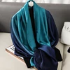 Luxury Gradient Silk Scarf Women Brand Solid Femme Shawls Wraps Bandana Head Foulard Fashion Lady Hijab Wedding Poncho 2023 5