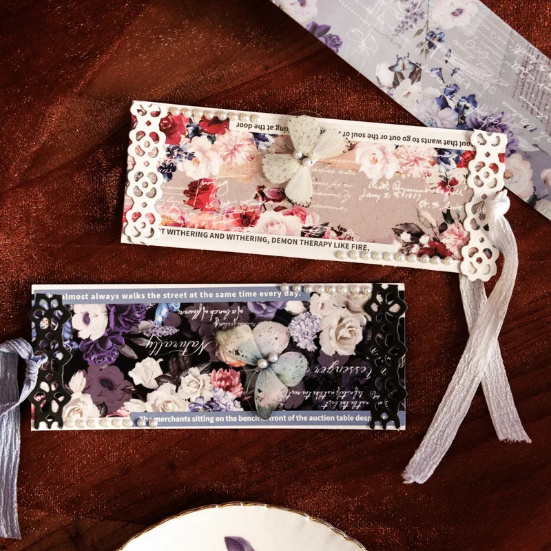 Yoofun 5x200cm Antique Landscaping Flower Special PET Tape Set Creative Floral Scrapbooking Journal Masking Tape Stationery 4
