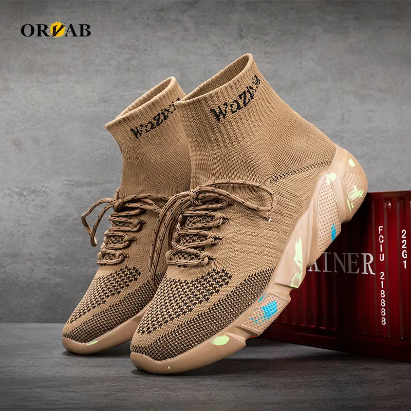 

Sock Shoes for Men Tenis Masculino High Top Sneakers Zapatillas Deportivas Hombre Fashion Men Casual Shoes Luxury Designer Shoes