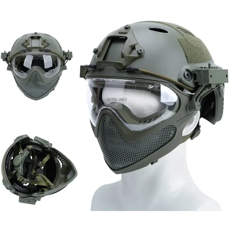 

Paintball Tactical Helmet Military Game Cs Airsoft Full Covered Breathable Steel Mesh Helmets Hunting Shooting Equipment