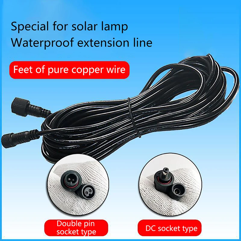 3M 5M 10M Low Frequency Universal Wear Resistant Portable Solar Spotlight Waterproof Cable Extension For Street Lights