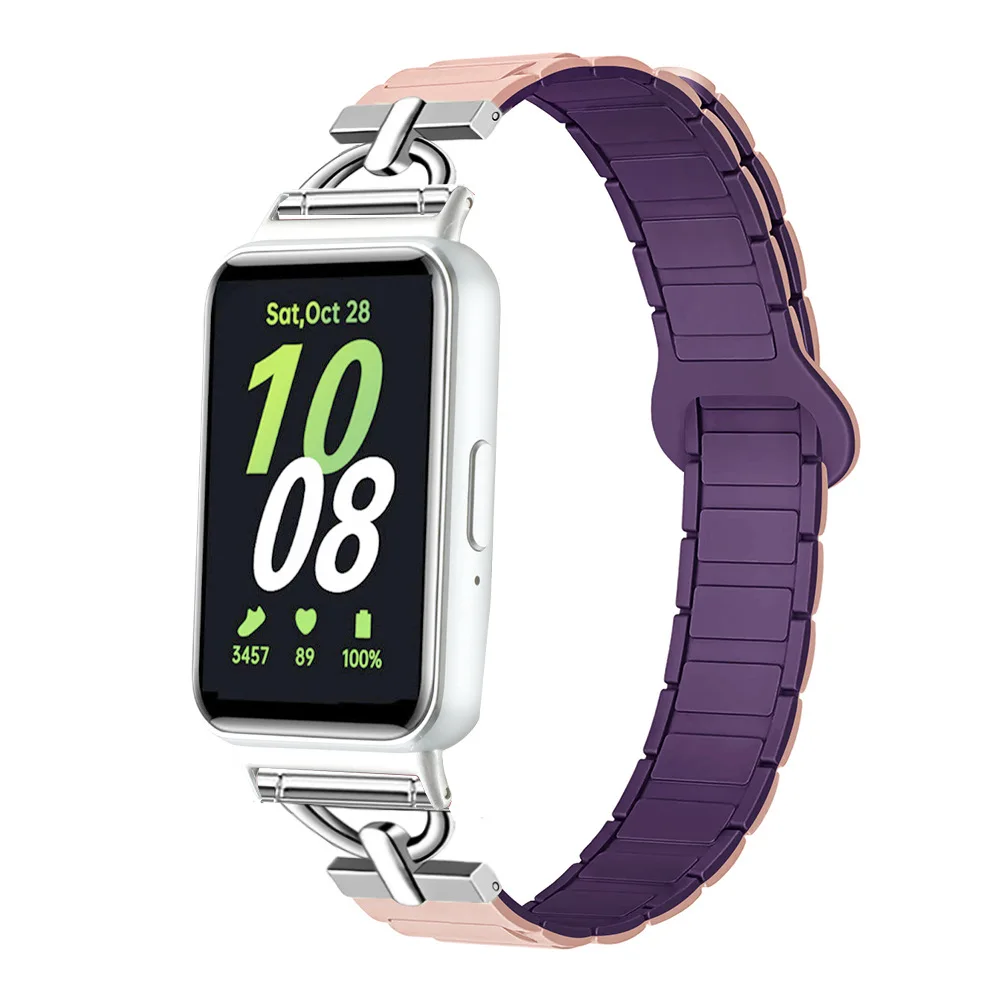 Magnetischer Silikonarmband-Anzug für Samsung Galaxy Fit3, Unisex, dünnes magnetisches Silikon-Uhrenarmband mit D-Schnalle – Detail 19
