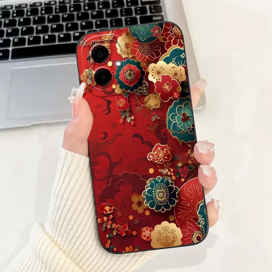 Beautiful Floral Phone Case - Soft Silicone Shockproof Cover with Bumpers