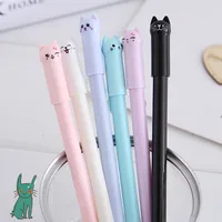 10Pcs/Lot Cute Cat Gel Pen Kawaii Kitten Neutral Pen 0.38mm Black Gel Ink Pens School Writing Stationery Office Supplies Gift 1