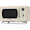 Nostalgia Mid-Century Retro Countertop Microwave Oven,900-Watt, 0.9 cu ft, 8 Pre-Programmed Cooking Settings,Digital Clock,Cream 1