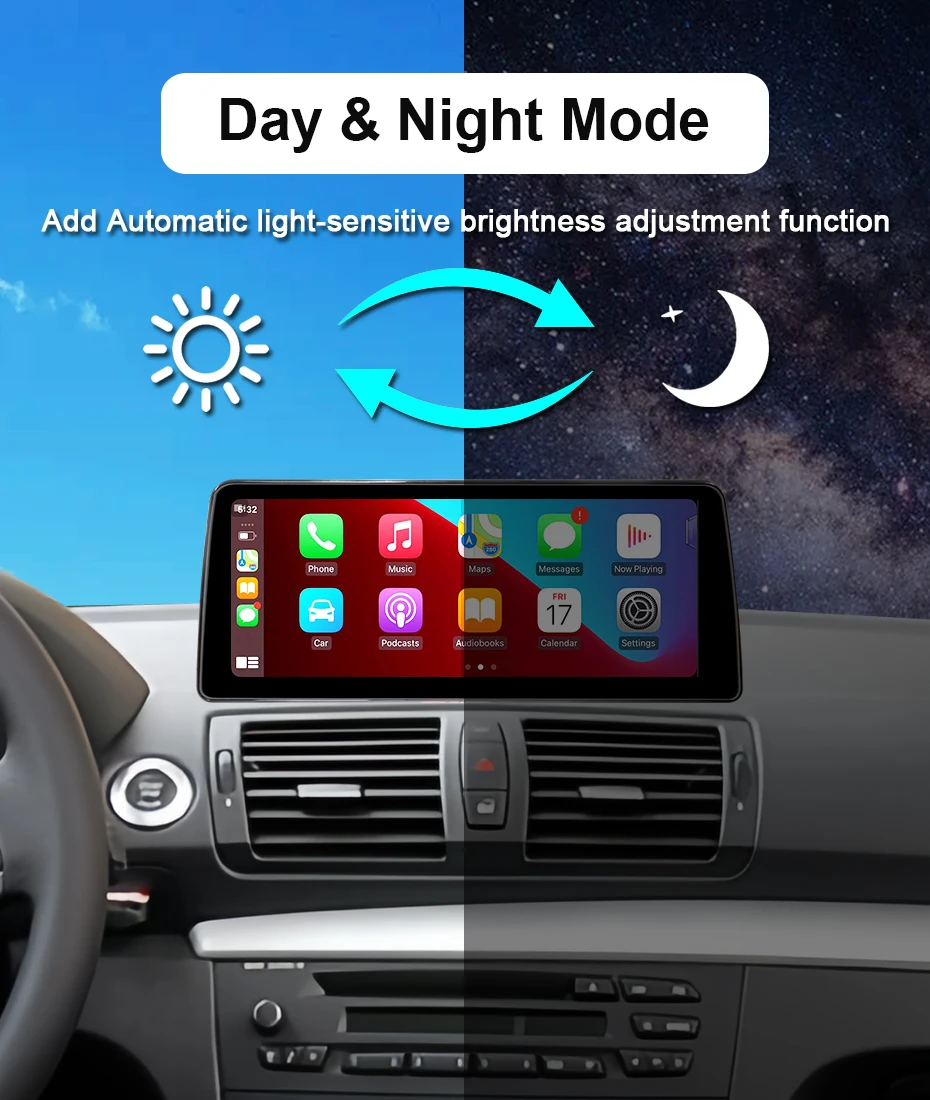 12,5-Zoll-Linux-Bildschirm-Autoradio für BMW E81 E82 E87 E88 2005-2012, kabelloses CarPlay, Android Auto, Bluetooth, AutoLink, AirPlay, 2-DIN-Autoradio, GPS, WLAN, 4G LTE – Detail 17