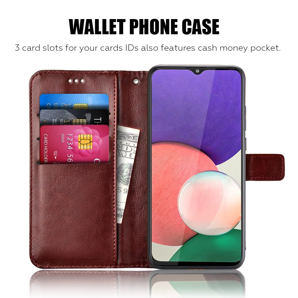 For samsung a 22 5g case leather magnetic flip cases For samsung galaxy a22 a 22 22a samsunga22 wallet book phone cover coque silicone case for samsung