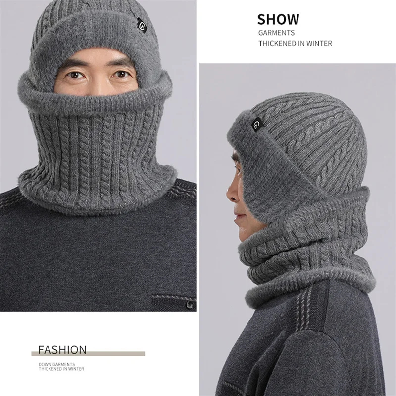 NEW Winter Outdoor Fleece Hat Men Women Motorcycles Warmth Ear Protection Thick Knitted Cycling Cap Windproof Head Wear