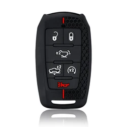Premium Silicone Key Fob Cover with 6 - Button Design (Black)