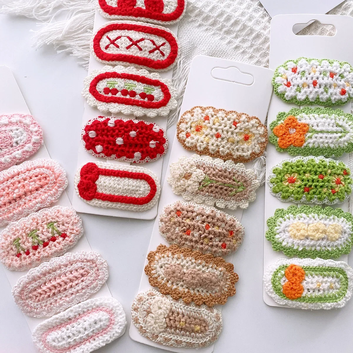 5pcs/set Baby Hairpin Korean Kawaii Floral Children Barrettes Farbric Bang Side Clips for Children Girls New Year Accessories