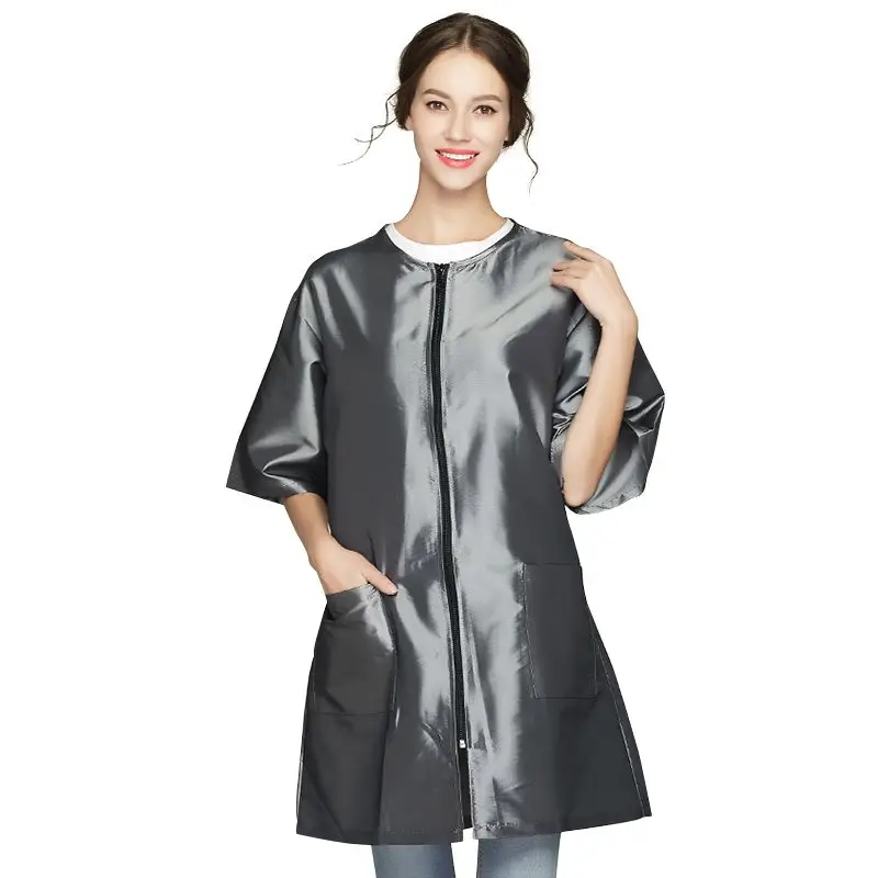 이발사 작업복 누출 방지 물 비 스틱 헤어 작업복 정전기 방지 가운 헤어 살롱 유니폼 애완 동물 미용 작업복 Y0624