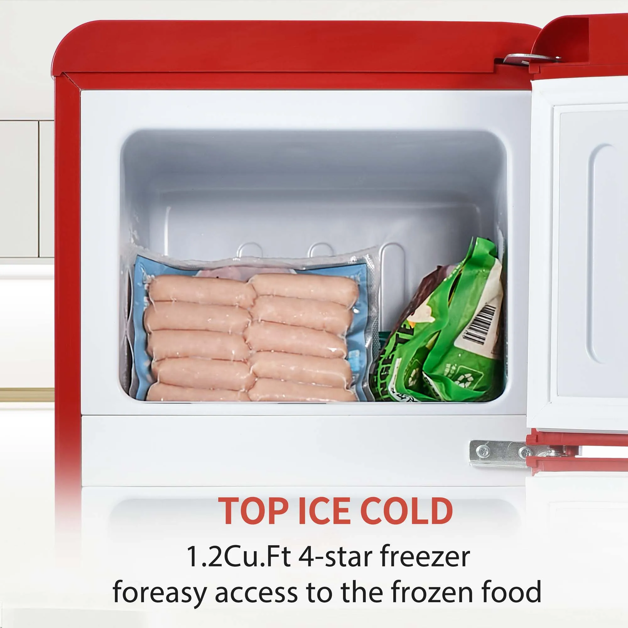 American Retro Mini 72L Top-Freezer Double-Door Refrigerator for Dormitory Office Home Hotel New Compact Refrigeration Equipment