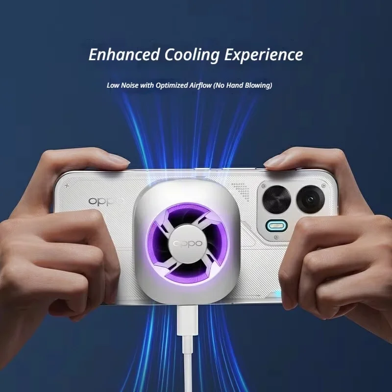 OPPO 40W MAX 마그네틱 쿨러 저소음 휴대폰 쿨러 마그네틱 스마트폰 쿨러 최적화된 공기 흐름구로 모바일 게임에 적합