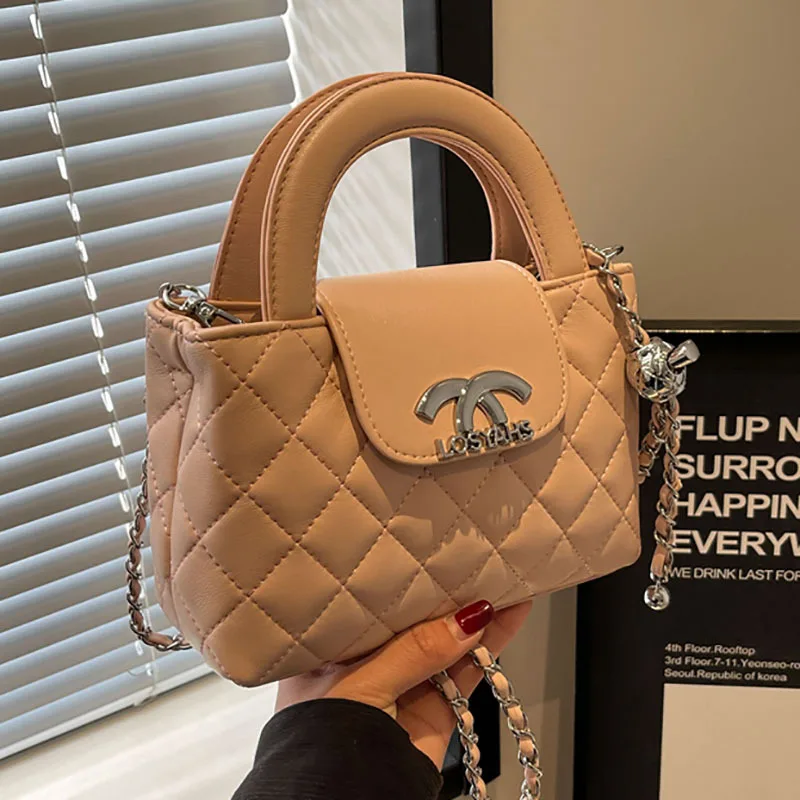 

Стильная Женская Стеганая Сумка на цепочке со стразами Высококачественная Новинка 2024 универсальная модная маленькая квадратная сумка через плечо